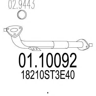 Труба выхлопного газа MTS 01.10092