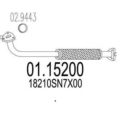 Труба выхлопного газа MTS 01.15200