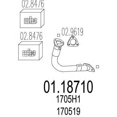 Труба выхлопного газа MTS 01.18710