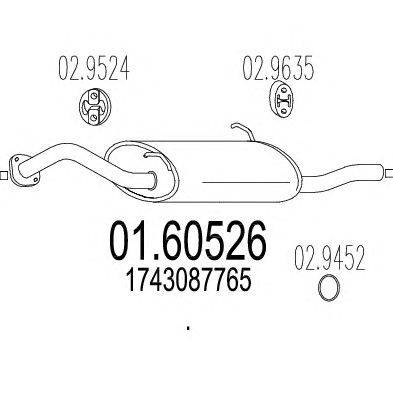 Глушитель выхлопных газов конечный MTS 01.60526