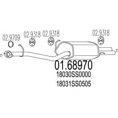 Глушитель выхлопных газов конечный MTS 01.68970