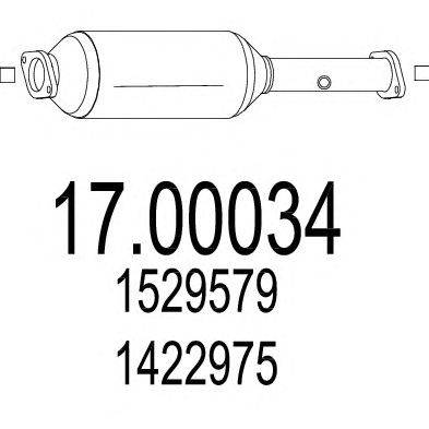 Сажевый / частичный фильтр, система выхлопа ОГ MTS 17.00034