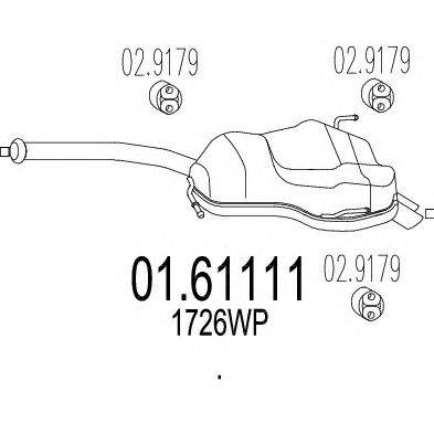 Глушитель выхлопных газов конечный MTS 01.61111