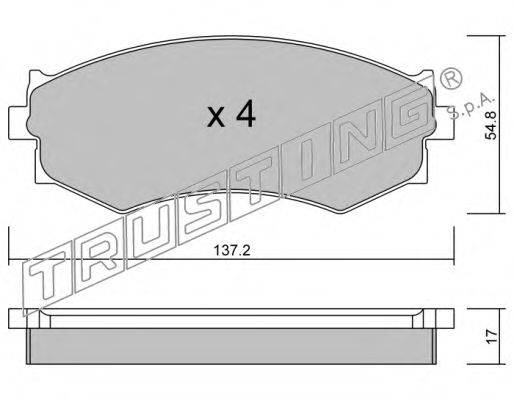 Комплект тормозных колодок, дисковый тормоз TRUSTING 21526