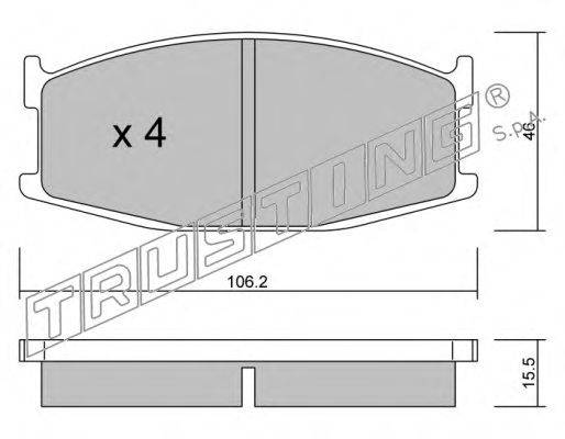 Комплект тормозных колодок, дисковый тормоз TRUSTING 484.0