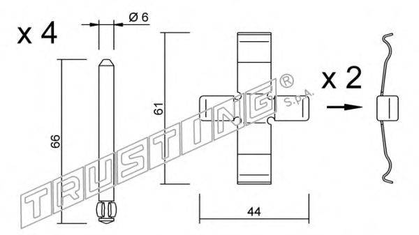 Комплектующие, колодки дискового тормоза TRUSTING KIT.088