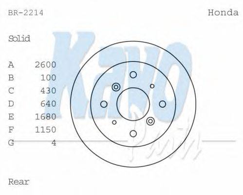 Тормозной диск KAVO PARTS BR-2214