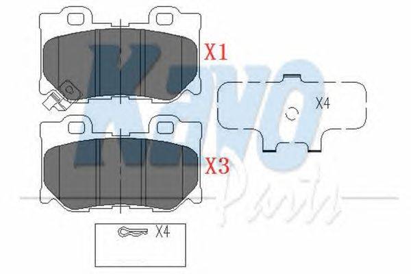 Комплект тормозных колодок, дисковый тормоз KAVO PARTS KBP-6582