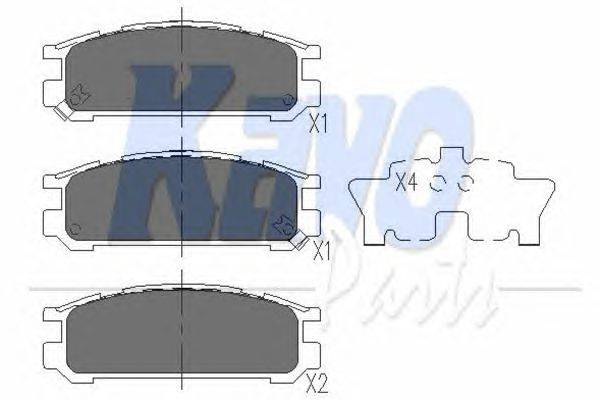Комплект тормозных колодок, дисковый тормоз KAVO PARTS KBP8016