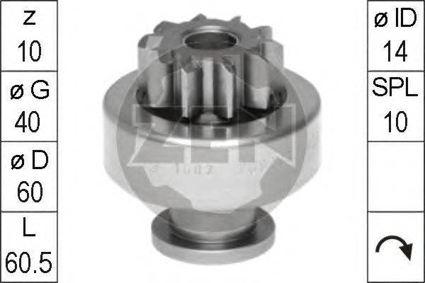 Привод с механизмом свободного хода, стартер ERA 1602