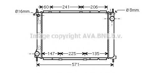 Радиатор, охлаждение двигателя AVA QUALITY COOLING DN2250