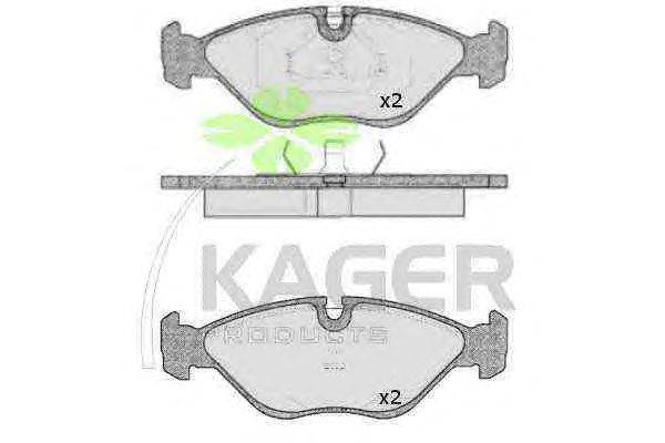 Комплект тормозных колодок, дисковый тормоз KAGER 350195