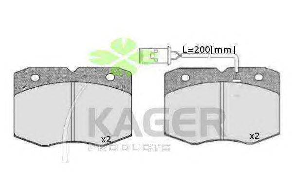 Комплект тормозных колодок, дисковый тормоз KAGER 35-0271