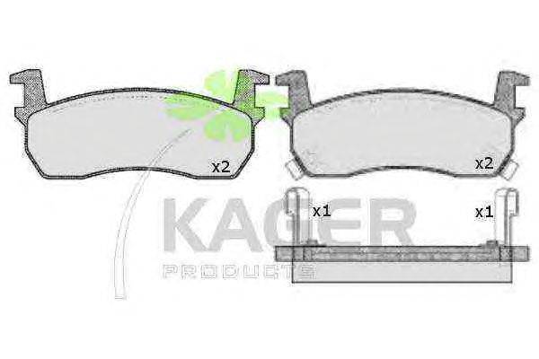 Комплект тормозных колодок, дисковый тормоз KAGER 35-0278