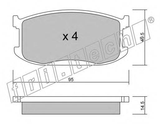 Комплект тормозных колодок, дисковый тормоз fri.tech. 20760