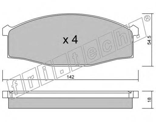 Комплект тормозных колодок, дисковый тормоз fri.tech. 5130