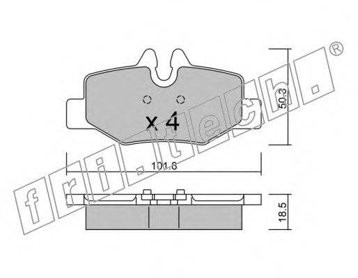 Комплект тормозных колодок, дисковый тормоз fri.tech. 592.0