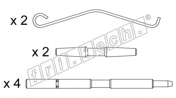 Комплектующие, колодки дискового тормоза fri.tech. KIT.007