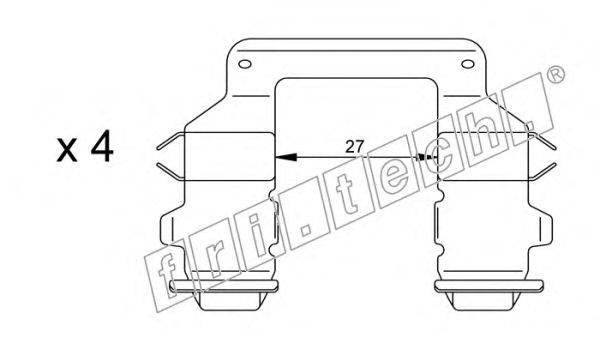 Комплектующие, колодки дискового тормоза fri.tech. KIT.054