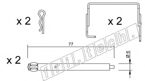 Комплектующие, колодки дискового тормоза fri.tech. KIT.089