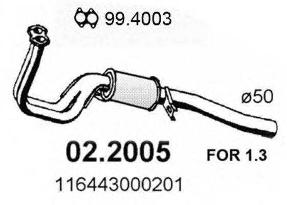 Предглушитель выхлопных газов ASSO 02.2005