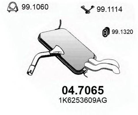 Глушитель выхлопных газов конечный ASSO 04.7065