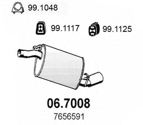Глушитель выхлопных газов конечный ASSO 06.7008