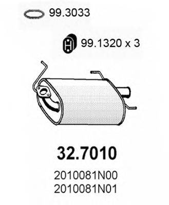 Глушитель выхлопных газов конечный ASSO 32.7010