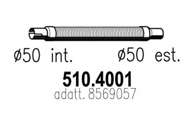 Гофрированная труба, выхлопная система ASSO 510.4001