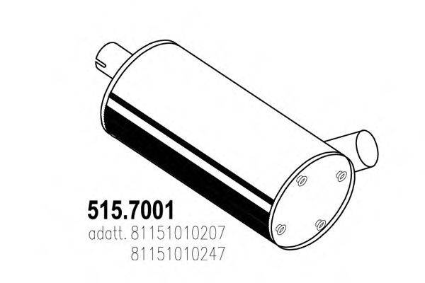 Средний / конечный глушитель ОГ ASSO 515.7001