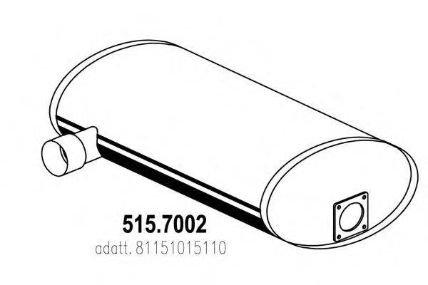 Средний / конечный глушитель ОГ ASSO 515.7002