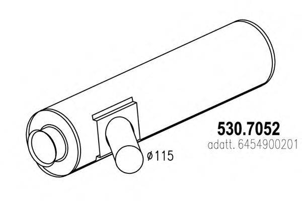 Средний / конечный глушитель ОГ ASSO 530.7052