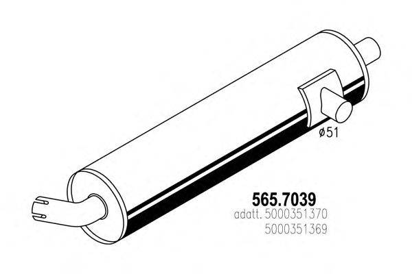 Средний / конечный глушитель ОГ ASSO 565.7039