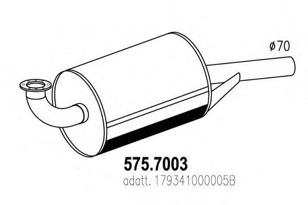Средний / конечный глушитель ОГ ASSO 575.7003