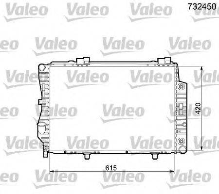 Радиатор, охлаждение двигателя VALEO 732450