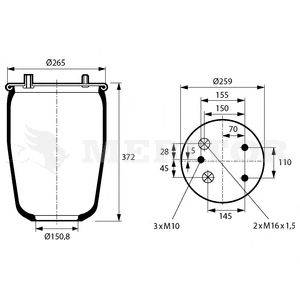 Кожух пневматической рессоры CONTITECH 60280