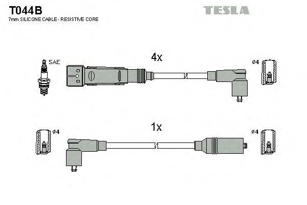 Комплект проводов зажигания TESLA T044B