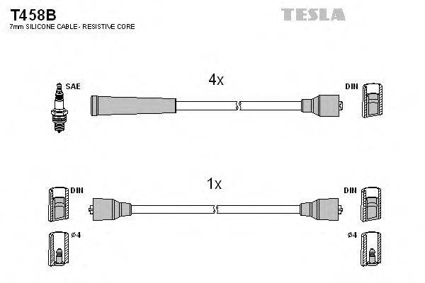 Комплект проводов зажигания TESLA T458B