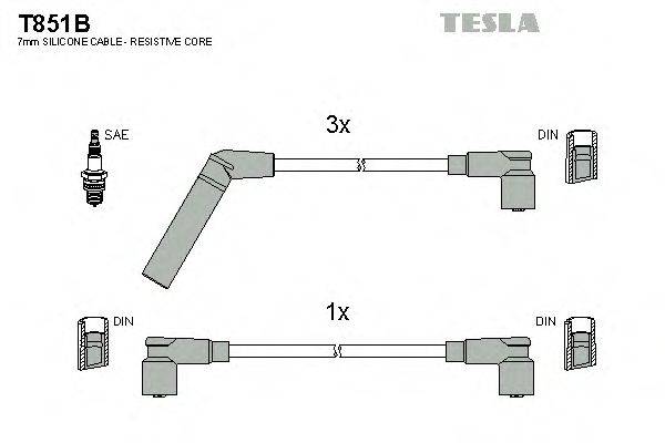 Комплект проводов зажигания TESLA T851B