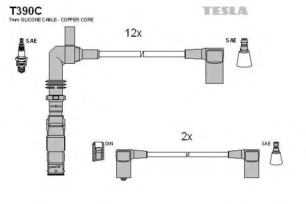 Комплект проводов зажигания TESLA T390C