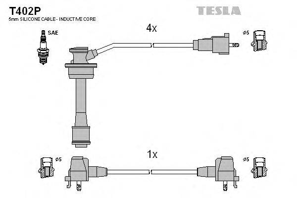 Комплект проводов зажигания TESLA T402P