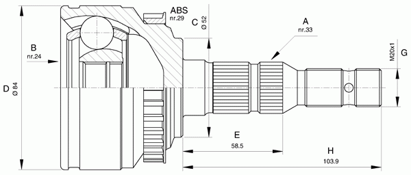 Шарнирный комплект, приводной вал OPEN PARTS CVJ5527.10