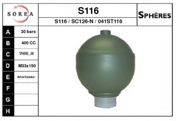 Гидроаккумулятор, подвеска / амортизация CEVAM 41016