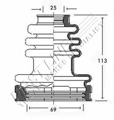 Пыльник, приводной вал FIRST LINE FCB2524