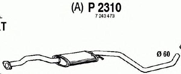 Средний глушитель выхлопных газов FENNO P2310