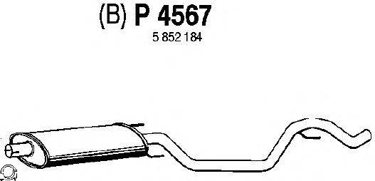 Средний глушитель выхлопных газов FENNO P4567