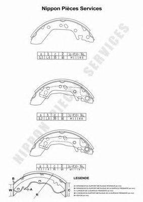Комплект тормозных колодок NPS 0986487655