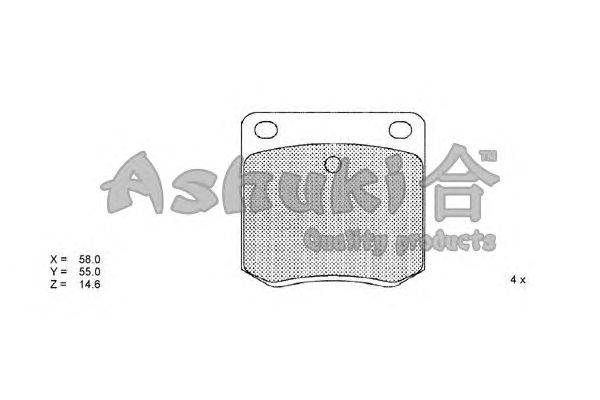 Комплект тормозных колодок, дисковый тормоз ASHUKI 1083-0201
