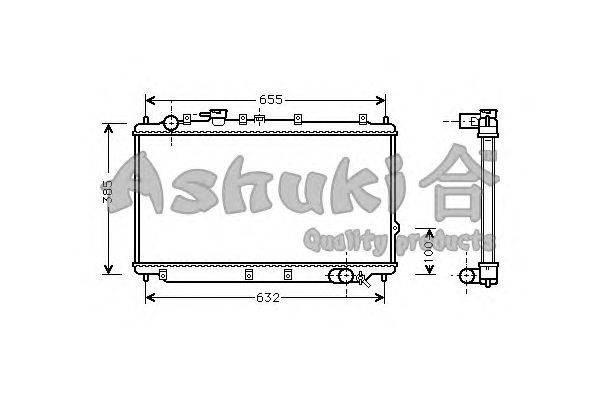 Радиатор, охлаждение двигателя ASHUKI I250-13