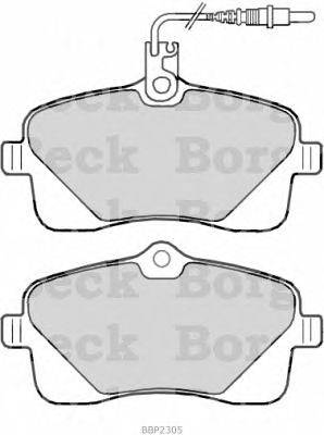 Комплект тормозных колодок, дисковый тормоз BORG & BECK BBP2305